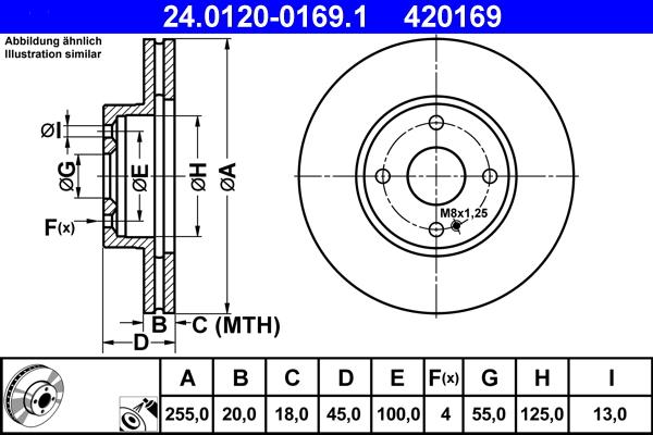 ATE 24.0120-0169.1 - Brake Disc autospares.lv