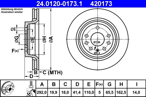 ATE 24.0120-0173.1 - Brake Disc autospares.lv