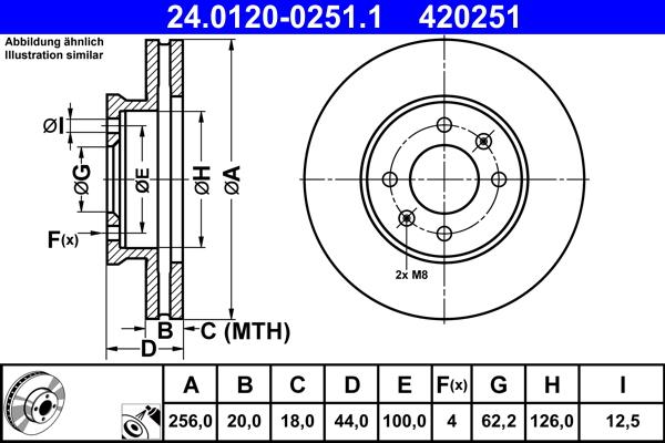 ATE 24.0120-0251.1 - Brake Disc autospares.lv