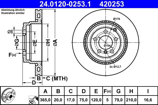 ATE 24.0120-0253.1 - Brake Disc autospares.lv