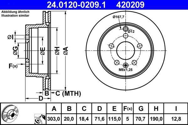 ATE 24.0120-0209.1 - Brake Disc autospares.lv