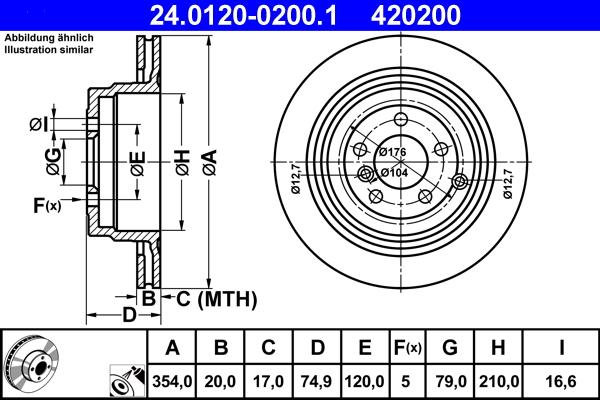 ATE 24.0120-0200.1 - Brake Disc autospares.lv