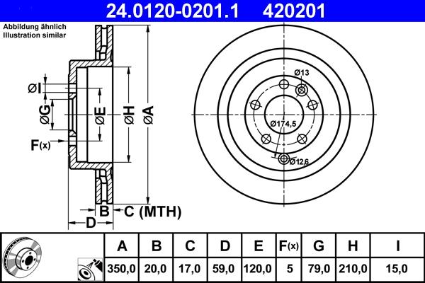 ATE 24.0120-0201.1 - Brake Disc autospares.lv