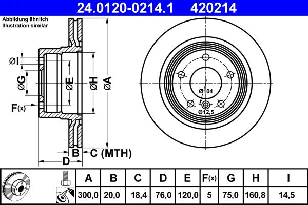 ATE 24.0120-0214.1 - Brake Disc autospares.lv