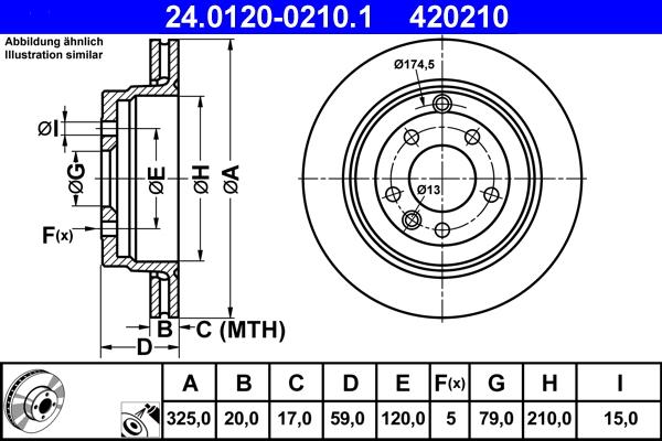 ATE 24.0120-0210.1 - Brake Disc autospares.lv