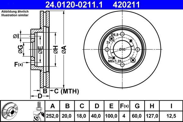 ATE 24.0120-0211.1 - Brake Disc autospares.lv