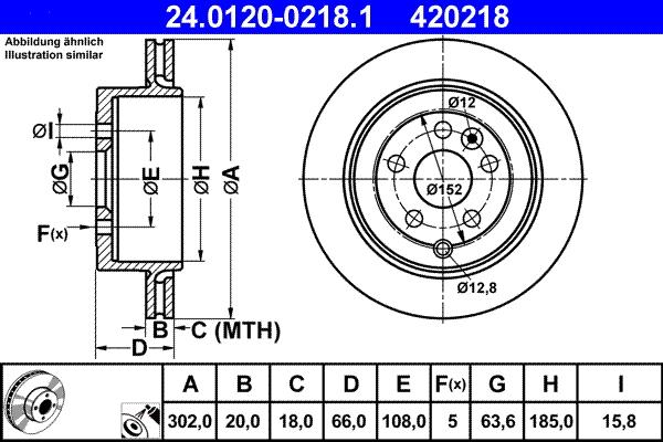 ATE 24.0120-0218.1 - Brake Disc autospares.lv