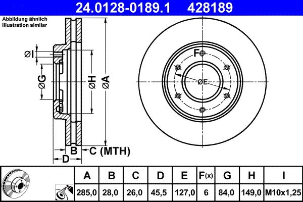 ATE 24.0128-0189.1 - Brake Disc autospares.lv