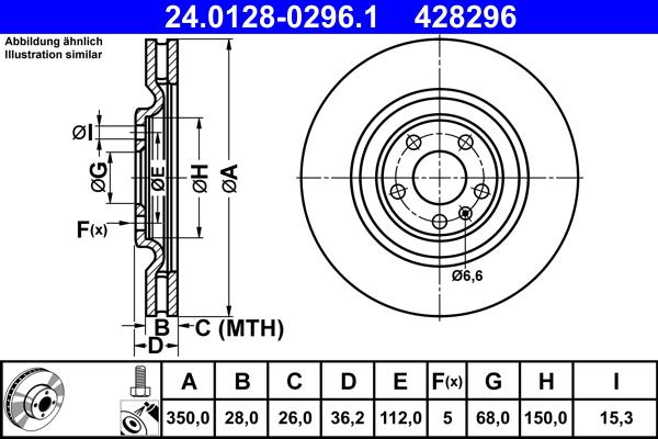 ATE 24.0128-0296.1 - Brake Disc autospares.lv