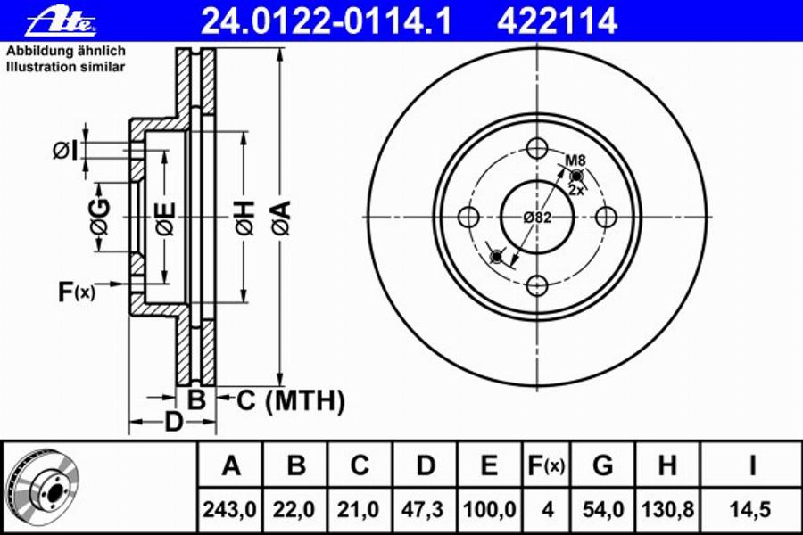 ATE 24012201141 - Brake Disc autospares.lv