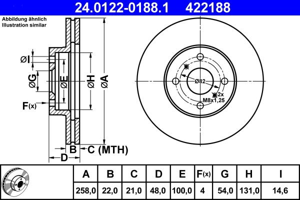 ATE 24.0122-0188.1 - Brake Disc autospares.lv