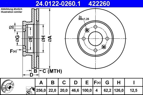 ATE 24.0122-0260.1 - Brake Disc autospares.lv