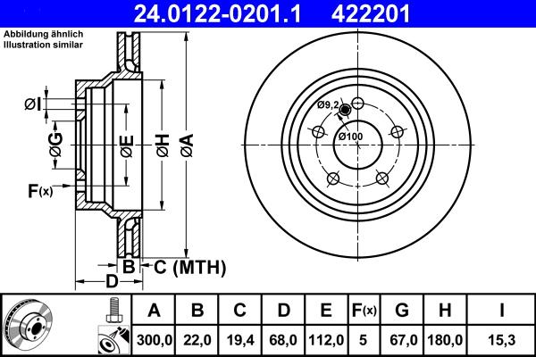 ATE 24.0122-0201.1 - Brake Disc autospares.lv