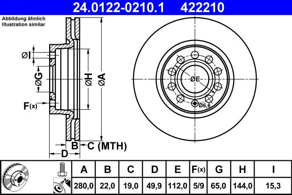 ATE 24.0122-0210.1 - Brake Disc autospares.lv