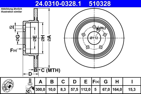 ATE 24.0310-0328.1 - Brake Disc autospares.lv