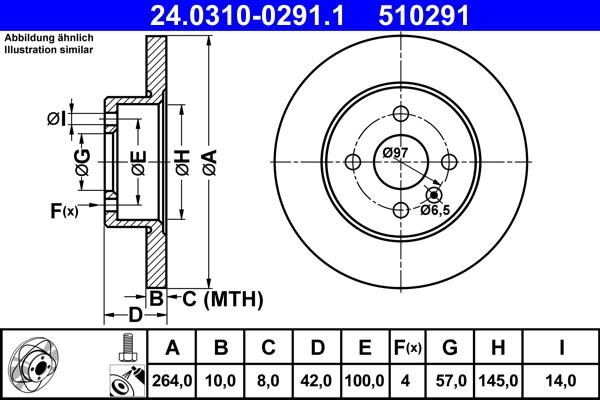 ATE 24.0310-0291.1 - Brake Disc autospares.lv