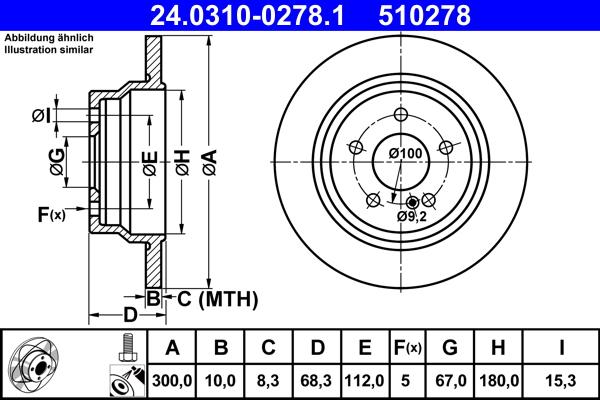 ATE 24.0310-0278.1 - Brake Disc autospares.lv