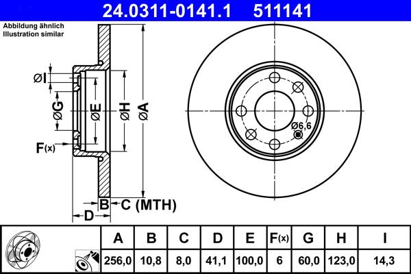 ATE 24.0311-0141.1 - Brake Disc autospares.lv