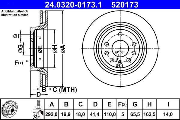 ATE 24.0320-0173.1 - Brake Disc autospares.lv