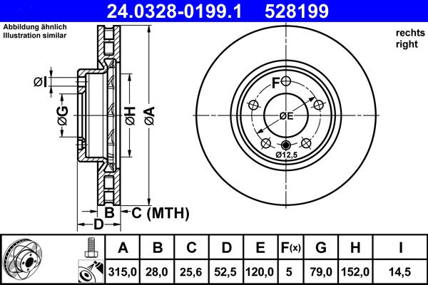 ATE 24.0328-0199.1 - Brake Disc autospares.lv