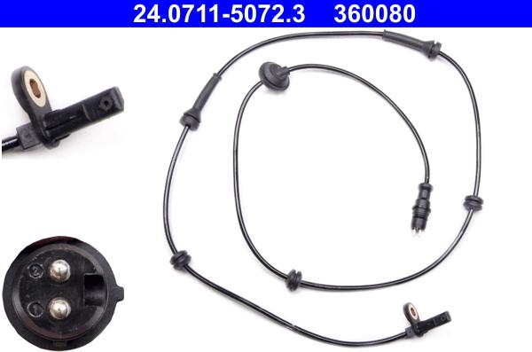 ATE 24.0711-5072.3 - Sensor, wheel speed autospares.lv