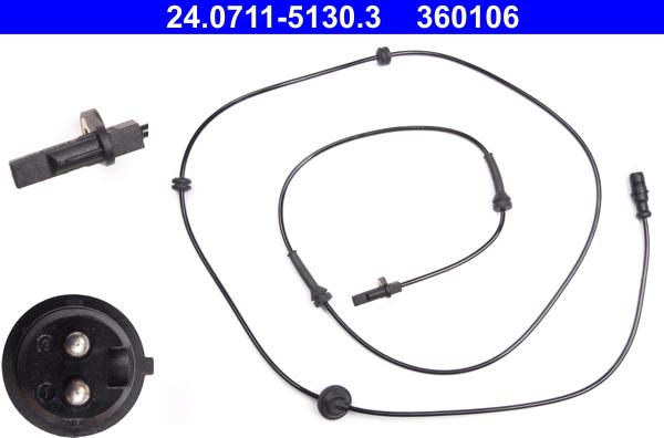 ATE 24.0711-5130.3 - Sensor, wheel speed autospares.lv