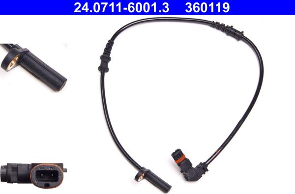 ATE 24.0711-6001.3 - Sensor, wheel speed autospares.lv
