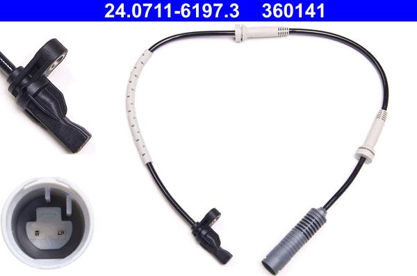 ATE 24.0711-6197.3 - Sensor, wheel speed autospares.lv