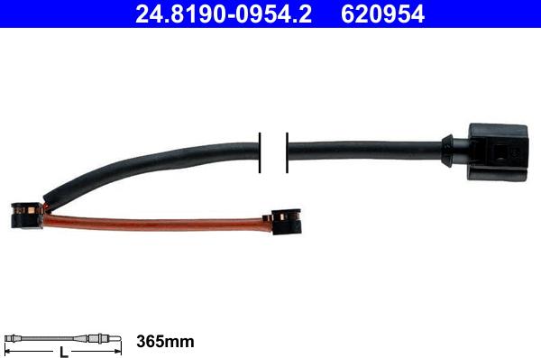 ATE 24.8190-0954.2 - Warning Contact, brake pad wear autospares.lv