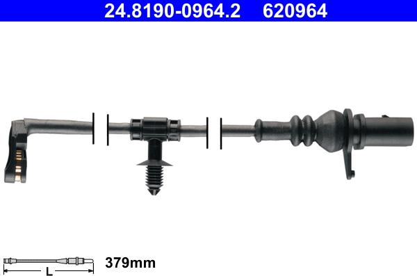 ATE 24.8190-0964.2 - Warning Contact, brake pad wear autospares.lv