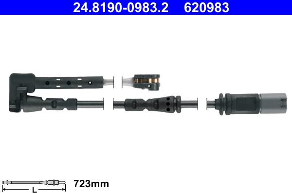 ATE 24.8190-0983.2 - Warning Contact, brake pad wear autospares.lv