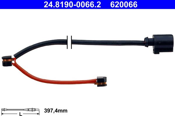 ATE 24.8190-0066.2 - Warning Contact, brake pad wear autospares.lv