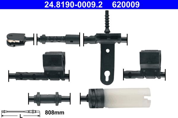 ATE 24.8190-0009.2 - Warning Contact, brake pad wear autospares.lv