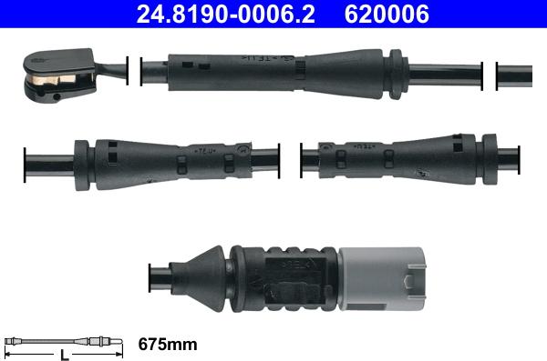 ATE 24.8190-0006.2 - Warning Contact, brake pad wear autospares.lv