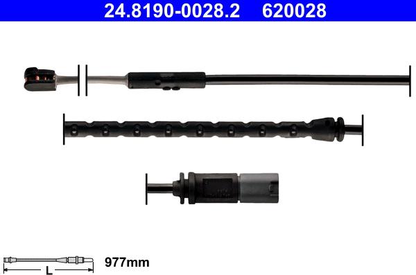 ATE 24.8190-0028.2 - Warning Contact, brake pad wear autospares.lv