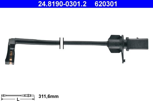 ATE 24.8190-0301.2 - Warning Contact, brake pad wear autospares.lv