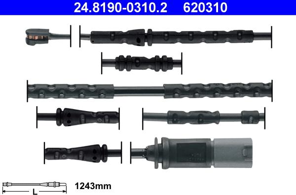 ATE 24.8190-0310.2 - Warning Contact, brake pad wear autospares.lv