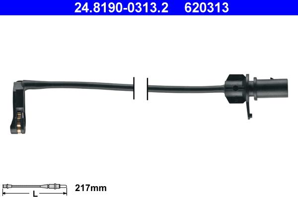 ATE 24.8190-0313.2 - Warning Contact, brake pad wear autospares.lv