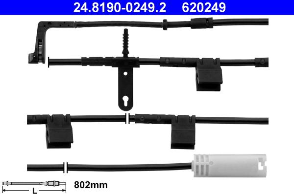 ATE 24.8190-0249.2 - Warning Contact, brake pad wear autospares.lv