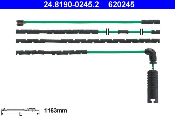 ATE 24.8190-0245.2 - Warning Contact, brake pad wear autospares.lv