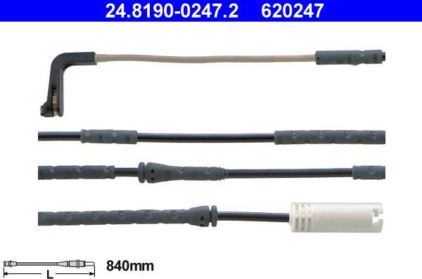 ATE 24.8190-0247.2 - Warning Contact, brake pad wear autospares.lv