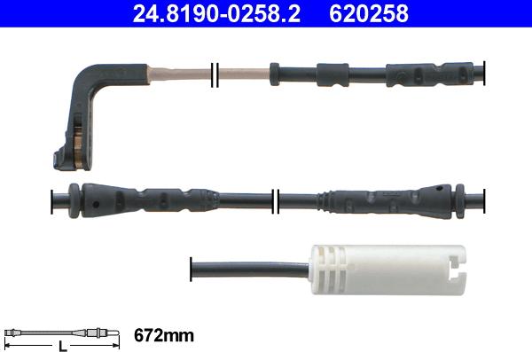 ATE 24.8190-0258.2 - Warning Contact, brake pad wear autospares.lv