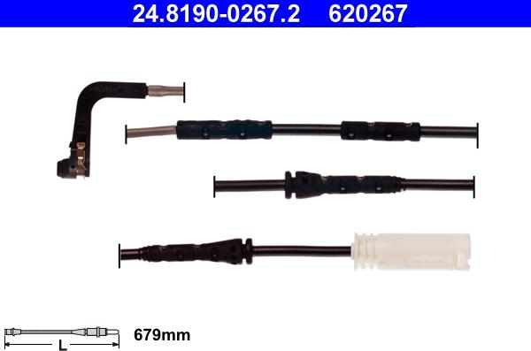 ATE 24.8190-0267.2 - Warning Contact, brake pad wear autospares.lv