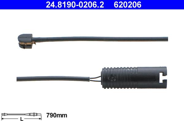 ATE 24.8190-0206.2 - Warning Contact, brake pad wear autospares.lv