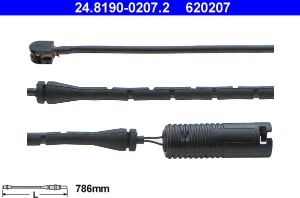 ATE 24.8190-0207.2 - Warning Contact, brake pad wear autospares.lv