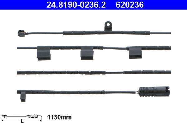 ATE 24.8190-0236.2 - Warning Contact, brake pad wear autospares.lv