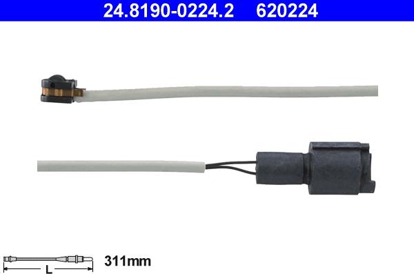 ATE 24.8190-0224.2 - Warning Contact, brake pad wear autospares.lv