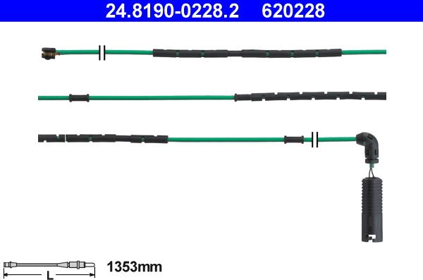 ATE 24.8190-0228.2 - Warning Contact, brake pad wear autospares.lv