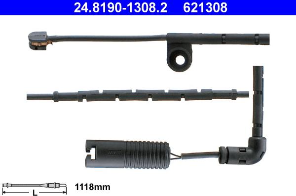 ATE 24.8190-1308.2 - Warning Contact, brake pad wear autospares.lv