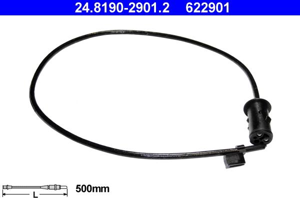 ATE 24.8190-2901.2 - Warning Contact, brake pad wear autospares.lv